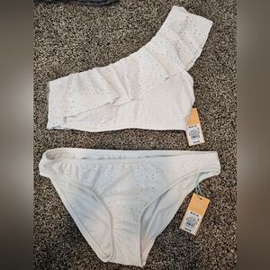 Kona Sol, White One-Shoulder Bikini Set